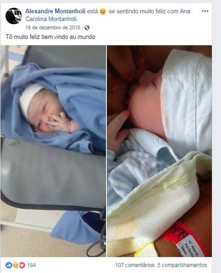 Alexandre comemorou no Facebook o nascimento do filho