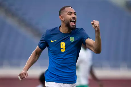 Matheus Cunha comemora gol na vitória do Brasil contra Arábia Saudita nesta quarta-feira Lucas Figueiredo/CBF