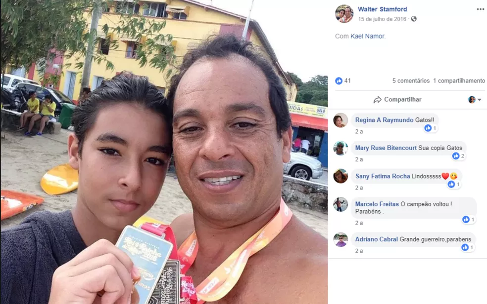 Atleta morreu após passar mal durante competição de natação em praia de Salvador — Foto: Reprodução/Redes Sociais