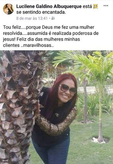 Vítima fez post sobre o Dia Internacional da Mulher