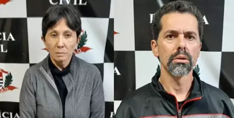 Écio Pilli Júnior, de 47 anos, e Marina Okido, de 65 anos, são presos por manter idosa em cativeiro durante 20 anos em Vinhedo, no interior de SP Écio Pilli Júnior, de 47 anos, e Marina Okido, de 65 anos, são presos por manter idosa em cativeiro durante 20 anos em Vinhedo, no interior de SP