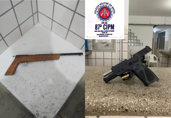 PM apreende duas armas em Teixeira de Freitas