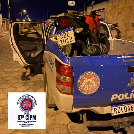 PM apreende moto roubada em Teixeira de Freitas