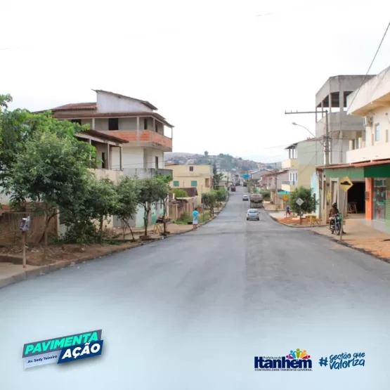 Obras de pavimentação asfáltica são concluídas na Avenida Sady Teixeira, em Itanhém