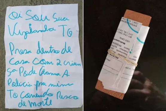 Mulher mantida em cárcere é resgatada após jogar bilhete com pedido de socorro no quintal de vizinha: 'Tô com risco de morte'