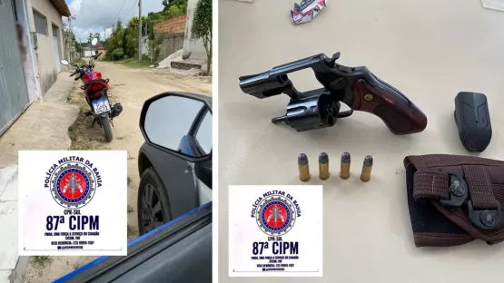 PM prende homem que usava aparelho que bloqueia controle para furtar carros em Teixeira de Freitas; revólver foi apreendido