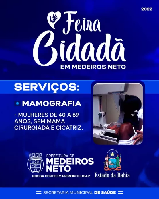 Prefeitura de Medeiros Neto e Governo do Estado promovem Feira da Saúde e Cidadania no município; veja lista de serviços