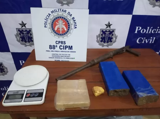 Homem é preso por tráfico de drogas e posse de arma de fogo, em Caravelas