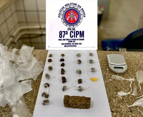 PM apreende droga em Teixeira de Freitas; suspeito fugiu antes da abordagem
