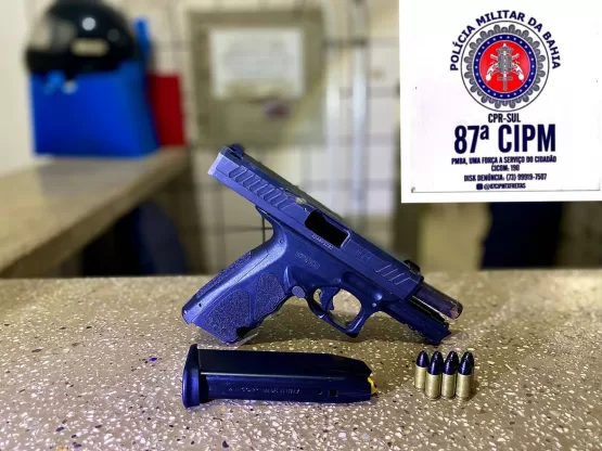 Atirador esportivo é preso com uma pistola 9mm na cintura em Teixeira de Freitas