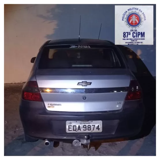 Polícia recupera Prisma com restrição em Teixeira de Freitas; proprietário foi conduzido à delegacia