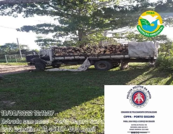 CIPPA/Porto Seguro realiza ações de combate ao armazenamento e transporte ilegal de madeira nativa em Porto Seguro