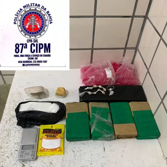 PM faz grande apreensão de drogas em Teixeira de Freitas