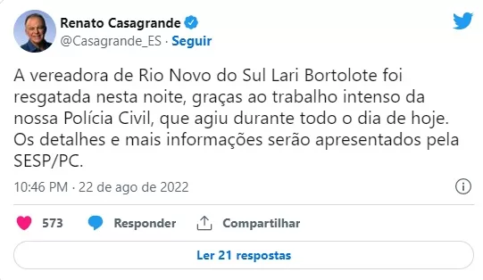 Vereadora trans é resgatada após sequestro no Espírito Santo