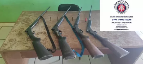 CIPPA/Porto Seguro aprende  09 armas de fogo usadas por caçadores