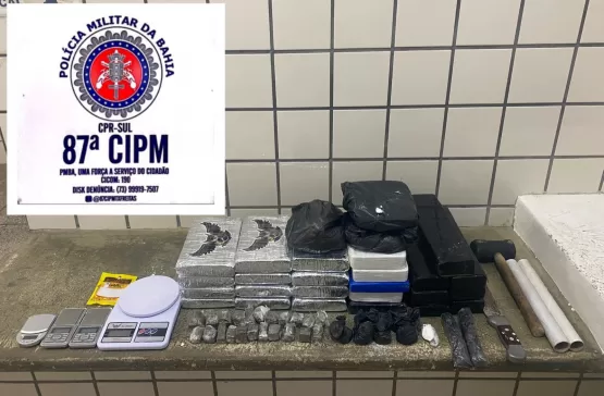 PM apreende quase 19 kg de cocaína e 7 kg de maconha em Teixeira de Freitas