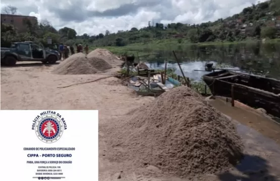 Três homens são presos por extração ilegal de areia no município de Ubaitaba