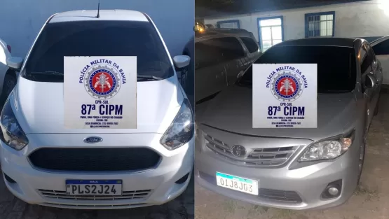 Operação conjunta da 87ª CIPM, PRE e TOR recupera em Teixeira de Freitas carros roubados em Cariacica e Salvador