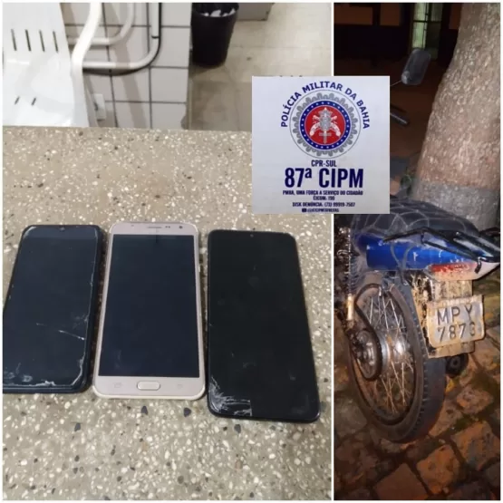 PM prende indivíduo que tinha acabado de roubar celulares no centro de Teixeira de Freitas