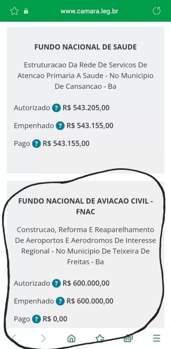 Emenda de deputado Elmar Nascimento para o  aeroporto de Teixeira de Freitas  já foi empenhada 