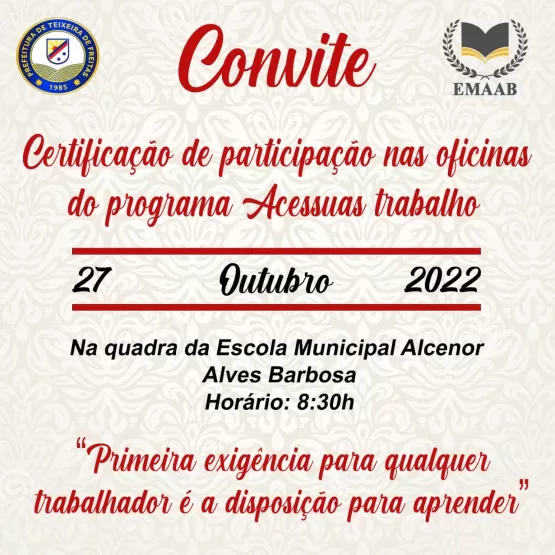 Alunos da Escola Alcenor Barbosa recebem certificado do curso de capacitação do Programa ACESSUAS