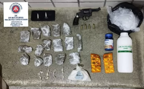 Homem é preso por posse ilegal de arma de fogo e tráfico de drogas no São Lourenço
