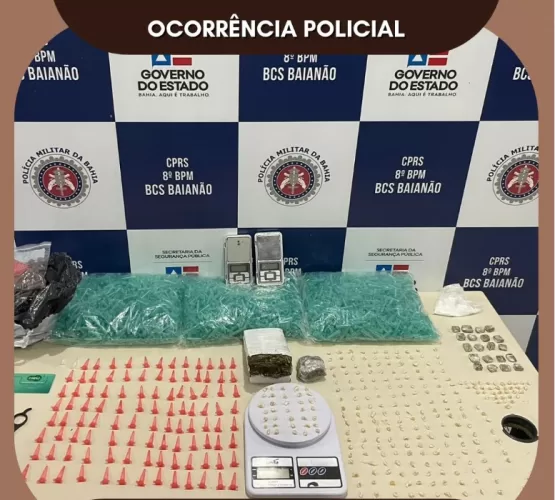 Policiais do 8° BPM faz nova apreensão de drogas, em Porto Seguro