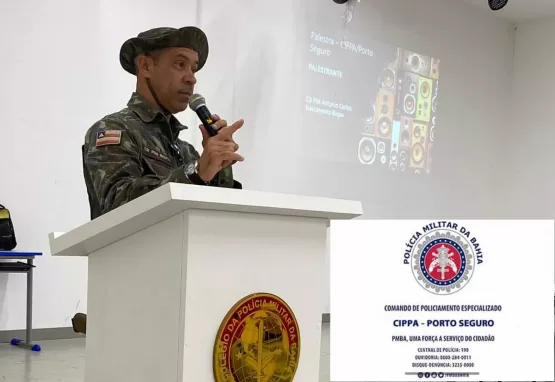 CIPPA/PS ministra palestra sobre os Crimes de Poluição Sonora e Perturbação do Sossego ao efetivo da 87ª CIPM/Teixeira de Freitas.