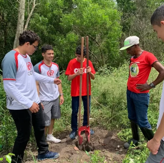 Preservação ambiental: Prefeitura realiza plantio de mudas nativas com estudantes teixeirenses