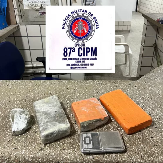 PM apreende mais de 1 quilo de maconha em Teixeira de Freitas
