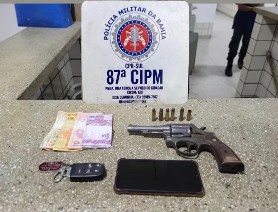 PM prende homem que fez disparo de arma de fogo no Bonadiman em Teixeira de Freitas