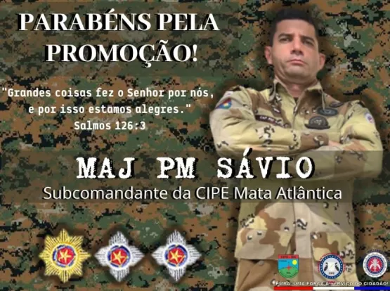 SUBCOMANDANTE DA CIPE MATA ATLÂNTICA É PROMOVIDO AO POSTO DE MAJOR.