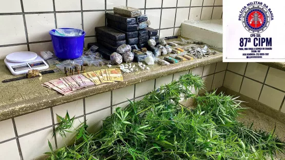A Polícia Militar fez uma grande apreensão de drogas na manhã deste sábado (17), em Teixeira de Freitas.