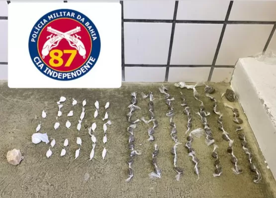 PM de Teixeira de Freitas apreende droga no bairro Santa Rita e em Duque de Caxias