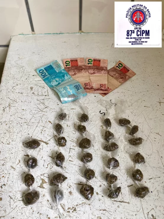 PM prende homem suspeito de tráfico de droga em Teixeira de Freitas