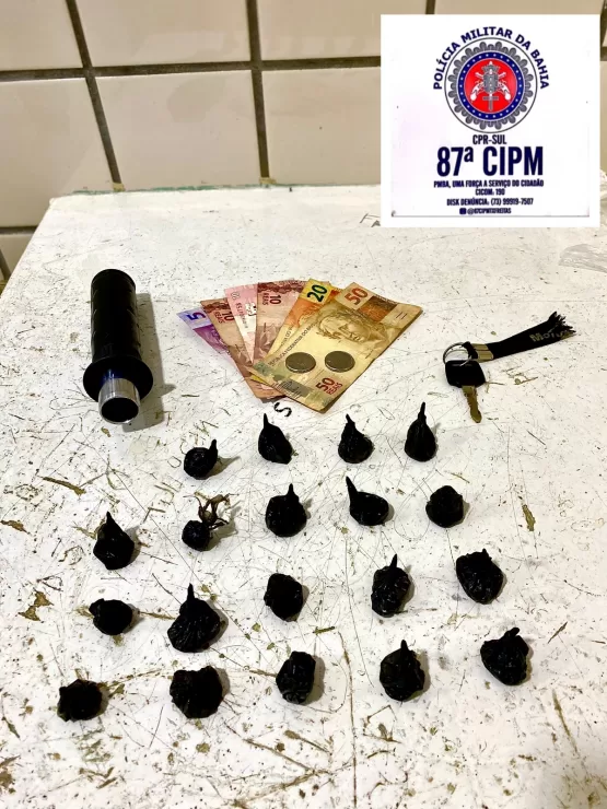 PM prende homem com cocaína em Teixeira de Freitas