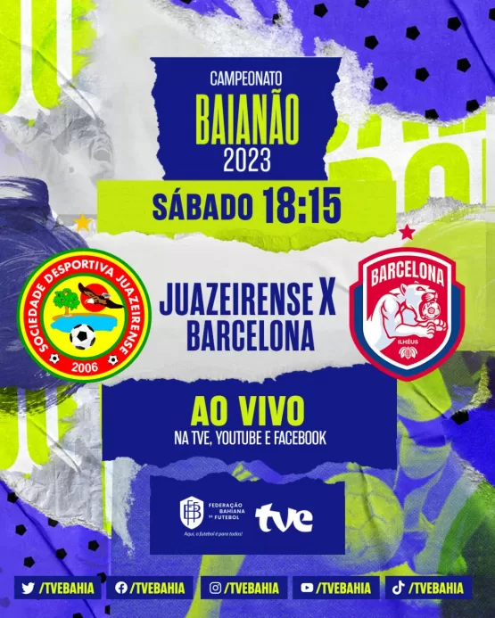 Baianão: Juazeirense e Barcelona será transmitido ao vivo na TVE