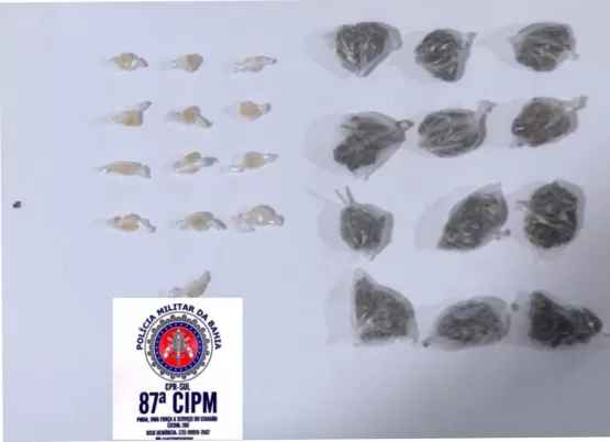 PM apreende maconha, cocaína e crack em Teixeira de Freitas