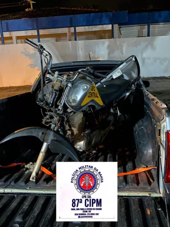 PM recupera moto roubada na zona rural de Teixeira de Freitas