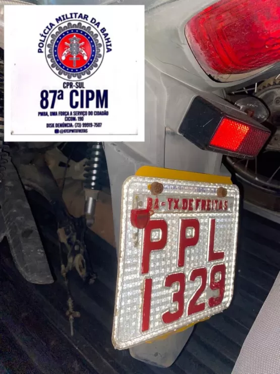 PM recupera moto roubada na zona rural de Teixeira de Freitas