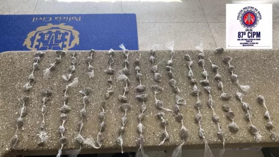 Homem foge ao ver viatura e deixa sacola com 118 papelotes de maconha  pra trás em Teixeira de Freitas