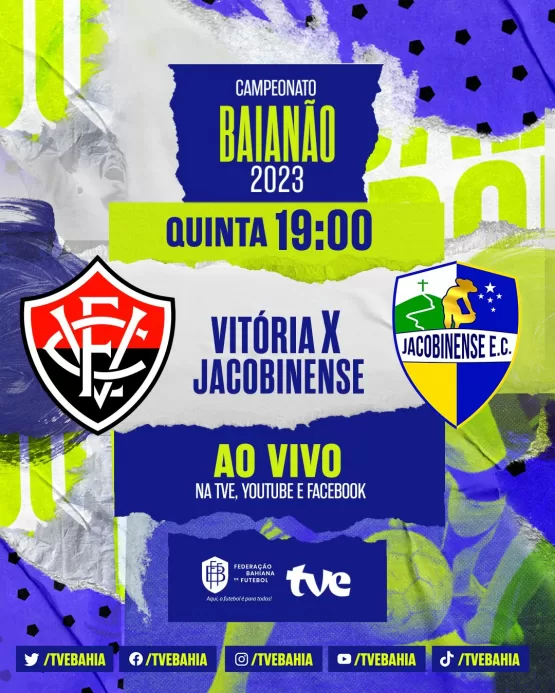 Vitória e Jacobinense será transmitido hoje às 19 horas