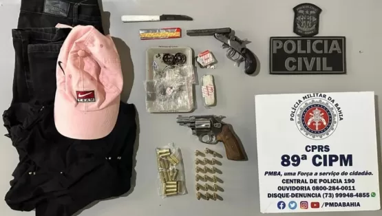 Suspeito de homicídio é preso com armas e drogas em Posto da Mata