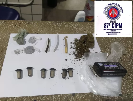 PM apreende maconha e cocaína no  Liberdade em Teixeira de Freitas