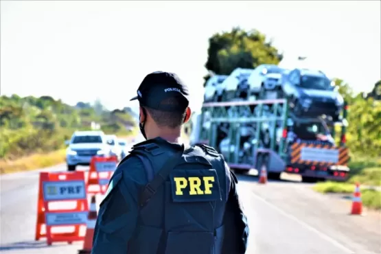 PRF apreende caminhões com carregamento de madeira furtado