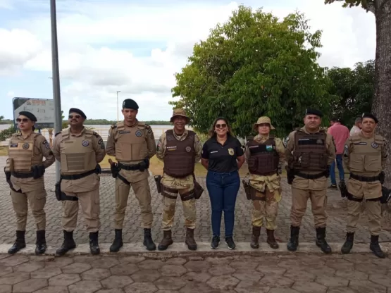 Forças Policiais participam de recepção ao Governador no Extremo Sul Baiano durante o Carnaval 