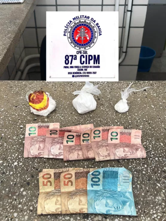 PM prende homem em flagrante com cocaína em Teixeira de Freitas