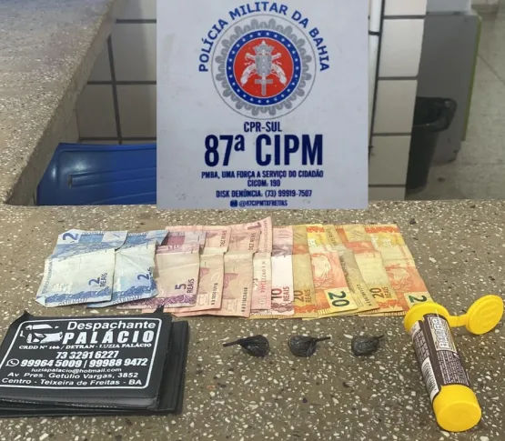 PM prende homem com cocaína em Teixeira de Freitas