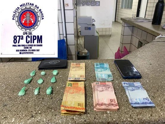 PM prende suspeito de vender cocaína em sistema delivery em Teixeira de Freitas