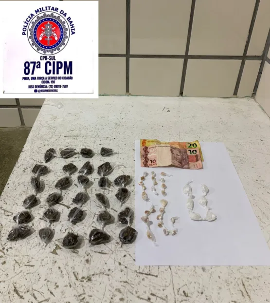 PM apreende menor com maconha, crack e cocaína em Teixeira de Freitas